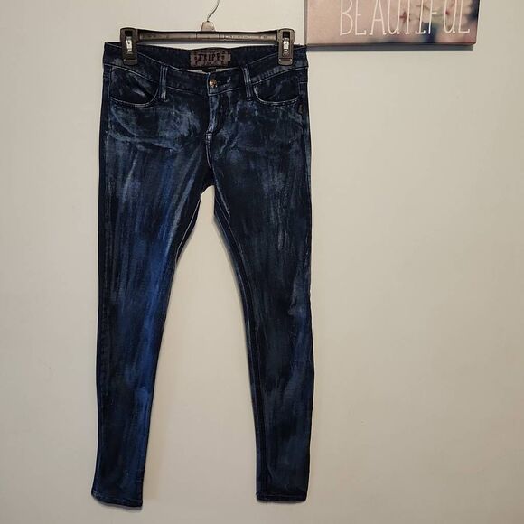 Tripp NYC Daang Goodman Tie Dye Low Rise Skinny 100% Cotton Blue Pants Size 7 - Picture 1 of 8